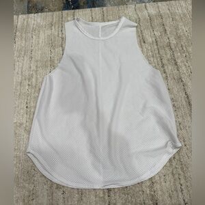 Strut This White High Neck Mesh Style Tank Top One Size